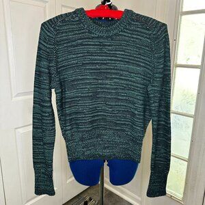 Uniqlo Women's Teal and Black Crewneck Sweater Size Medium Winter Cozy